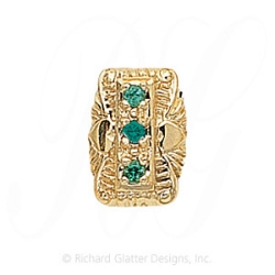 GS091 E - 14 Karat Gold Emerald Slide 